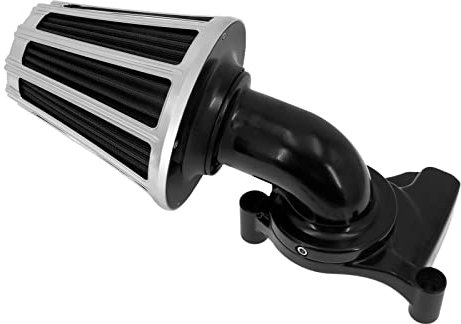 Jodriva Filtro di aspirazione del filtro dell'aria for moto Nero cromato, for Harley, Touring Road King Street Electra Glide 2017-2021 Softail Fat Boy 2018-Up Filtro dell'aria del motore del motociclo