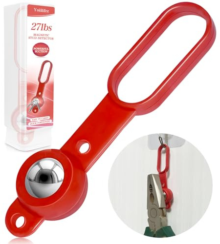 Magnetic Stud Finder with 27 Pounds of Pull Power, No Batteries Required Wall Scanner for Drywall, Wood, Plywood, Ceramic Tiling - Detect Metal, Nails, Screws - Studball 52300