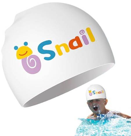 Cuffia da bagno in silicone per impermeabile, design del fumetto Nuoto, morbido antiscivolo elastico, accessorio per piscina, ragazzi e ragazze, allenamento competitivo