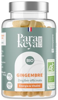 Parakeya - Gingembre|Energie & Vitalité bio | Complément alimentaire |180 Gélules