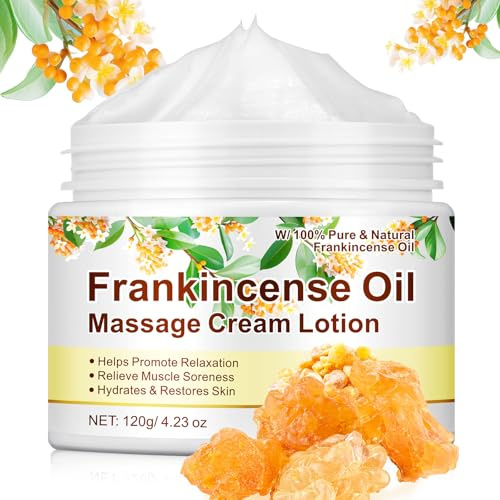 Frankincense Oil Massage Cream, Nourishing Body Lotion for Soft, Smooth Skin, Relaxing Massage Cream with Natural Oils