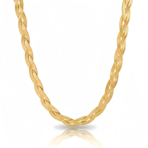 Gioielli Donna – Collana Donna in Acciaio Inossidabile Catena Serpente Piatta,Regalo per Natale e Feste, Amici e Amore