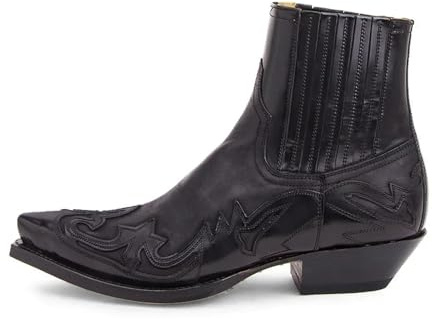 HWJFDC Santiag Homme Bottines compensées faites main for homme, bottes de cowboy western, chaussures unisexes en cuir résistantes