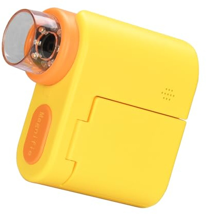 Microscope numérique, microscope portatif 1000X pour enfants avec écran LED de 2,0 pouces, résolution 4K, microscope portable pour l'exploration scientifique (Jaune)