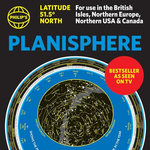 Philip's Planisphere (Latitude 51.5 North): For use in Britain and Ireland, Northern Europe, Northern USA and Canada (Philip's Stargazing)
