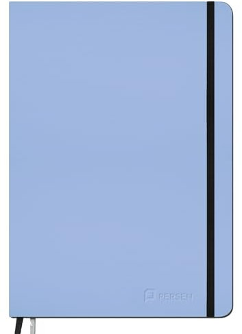 PERSEN Schuljahresplaner 2025/26, Lehrerkalender für alle Klassenstufen, Ledereinband & Spanngummi, Ferienkalender, 17 x 24 cm, 224 Seiten - Airy Blue