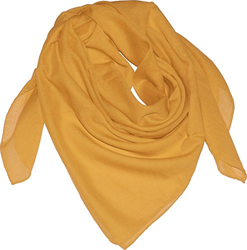Harrys-Collection Damen Herren Baumwolltuch in vielen Farben 100 x 100 cm, Größen:Einheitsgröße, Farben:Goldgelb
