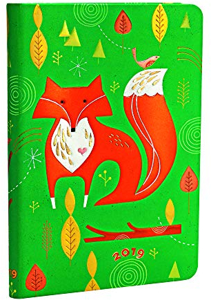 Paperblanks Terminplaner 2019 mit Lesebändchen & Innentasche | Herr Fuchs | Woche für Woche (horizontal) | Mini (140 x 95 mm)