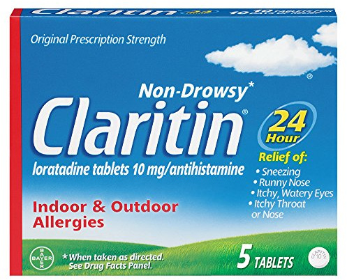 Claritin 24 Hour Non-Drowsy Allergy Tablets,10 mg, 5 Count (708164)