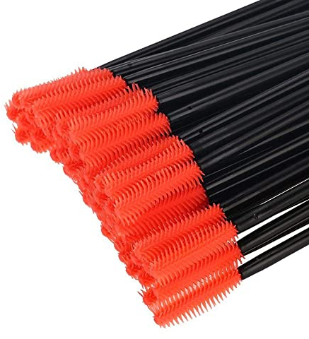 50 Stücke Wimpernbürste, Wegwerfwimper Bürsten Wimpern Silikon Kamm Wimperntusche Applikator Make upschönheits Werkzeug (Halbmondspitze)