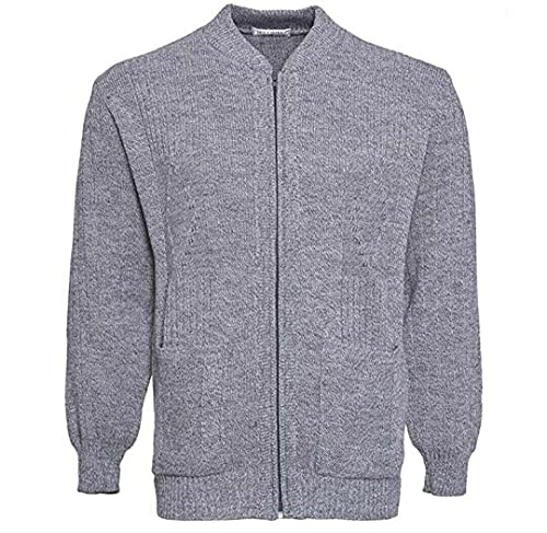 Men's Zip up Bellisimo Casual Plain Cardigan (Light Grey, m)