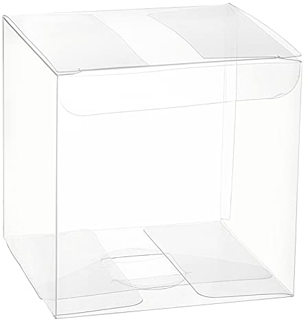 BENECREAT 20PCS Klare Geschenkverpackungsboxen 9x9x9cm Quadratische PET-Bevorzugungsboxen Mit Schutzfolie Für Hochzeitsandenken