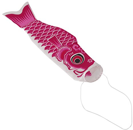 Baoblaze Japanische Karpfen Windsack Streamer Flagge, Windsack Karpfenfahne Flagge in Karpfenform, Streamer Flagge Drachen Windsack, Kite Fahnen Flagge Dekoration für Hausgarten Sushi Restaurant, Rosa