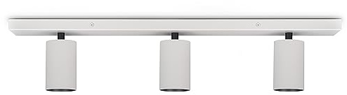 Paco Home Lámpara Techo Salón Mural Focos Basculantes GU10 Luminaria De Techo Moderna Cocina Dormitorio, Farbe_MuVa:Blanco-Negro, Tipo de luminaria___Tecnología:Tipo 1-3x GU10