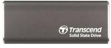 Transcend ESD265C 500GB Portable SSD, USB-C 3.2 Gen 2 10Gbps, Up to 1050MB/s External SSD, Iron Grey TS500GESD265C