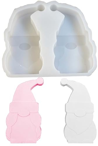 2 Stück Silikonform Weihnachtsmann WISIRENT, Silikon Gießform Wichtel, Silikonformen Gießformen Wichtel Weihnachten Wichtel Silikonform für Weihnachten, Halloween, Ostern Verwendet