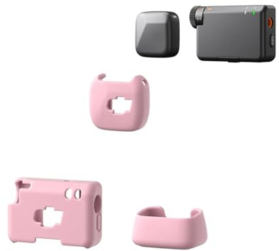 Para DJI Mic Mini Funda Protectora De Silicona Antiarañazos y Anticaídas, Base De Carga/Micrófono/Transmisor Mic Mini, Accesorios Portátiles De Carcasa Blanda. (1TX+1 RX Set Rosa)
