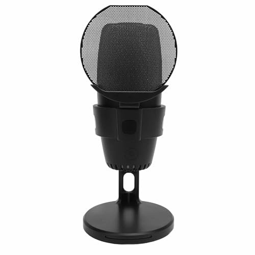 Dpofirs Microfono da Gioco a Condensatore USB, qualità Audio Migliorata per Streaming Live, Luci Colorate, Atmosfera Dinamica per i Giocatori (BLACK)