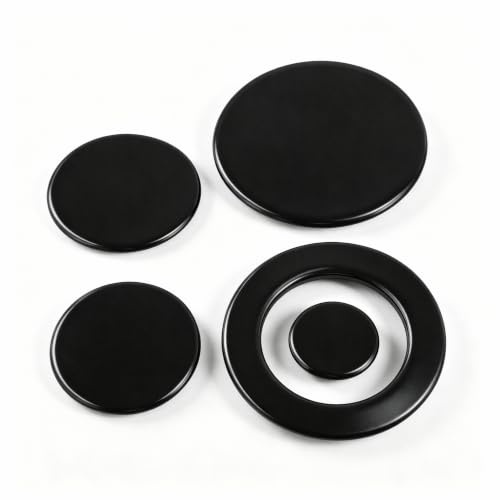 Replacement Burner Cap Set of 4 for SABAF Gas Stove Oven Burner Accessories Solid Iron Material Supports Efficient Combustion and Long Term Use (Flat)
