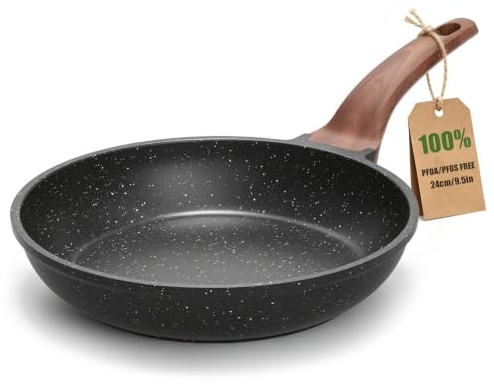 YASHE 9.5 Inch Granite Nonstick Frying Pan, Induction Hob, Non-Toxic