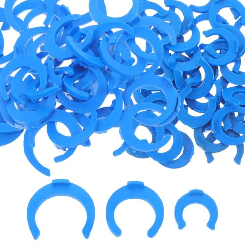 PRETYZOOM 320 Pezzi Clip di Bloccaggio Sicure in Pom per Raccordi di Tubi Acqua Filtro Blu, Resistente All'usura, per Sistemi Ufficio e Distributori