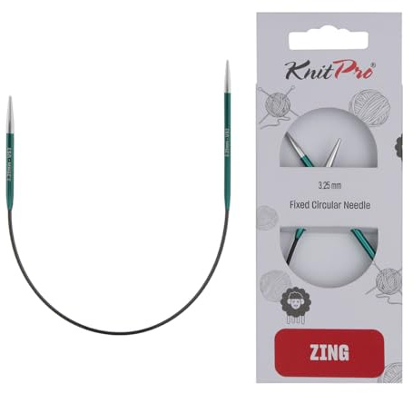 KnitPro Zing Fixed Circular Needles Asymmetrical 10 (25cm) | Size 3.25mm