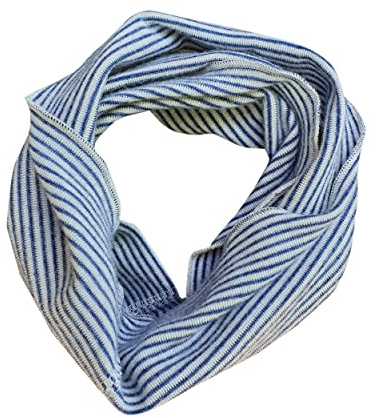 Lilano, Écharpe tubulaire pour enfant - 70 % laine (kbT) - 30 % soie - 210 g/m², Bleu/naturel., M