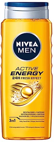 NIVEA MEN Active Energy 3in1 Energetisierendes Duschgel für Herren mit Koffein 500ml