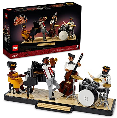 Lego Ideas Jazz Quartet 21334 Blocs de Construction – avec scène à Construire avec 4 Figurines de Musicien de Groupe, Comprend Piano, contrebasse, Trompette et Batterie – Excellent Affichage à la