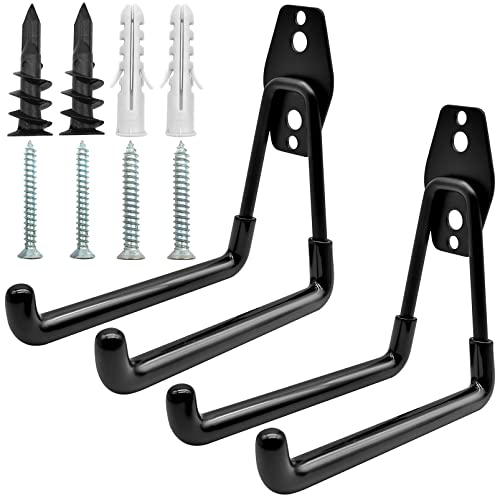 2 Pezzi Ganci per Garage, Gancio a Doppia da Garage Parete, Gancio di Stoccaggio Organizer Robusto Gancio da Parete Resistente per Garage per Scale, Biciclette, Utensili Elettrici