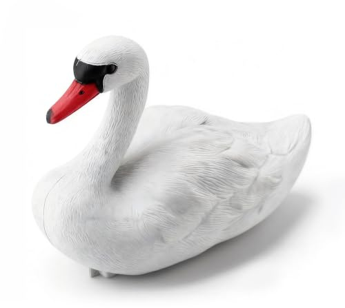 CHEOTIME Cigno Galleggiante Decor Stagno Statua, Decorazione E Protezione, Cigno Bianco Decorazione Statua Esca per Animali Domestici, per Giardino, Parco, Piscina, Stagno
