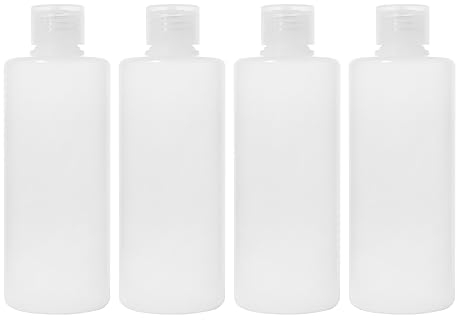 4 Stück 200 ml Reiseflaschen zum befüllen,nachfüllbare Quetschflasche mit Klappverschluss, transparente Kunststoff-Flaschen für Make-up, Duschgel，Toilettenartikel，Flaschen für Reisen, Shampoo, Lotion