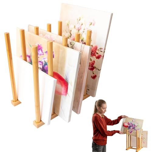 ODOXIA Holz Leinwand Aufbewahrungsregal | Drying Rack zum sicheren Aufbewahren für Kunstwerke | Paint Rack für Galerie, Atelier, Studio, Zuhause, Schule Art storage rack