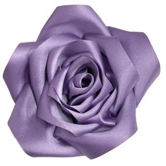 110mm Grande Broche En Satin Délicate Avec Fleur De Rose Faite à La Main Pour Fête De Mariage, Danse, Pour Femme Et Homme, Robe, Costume, Cérémonie, Vêtements, Accessoires, Cadeaux (Violet)
