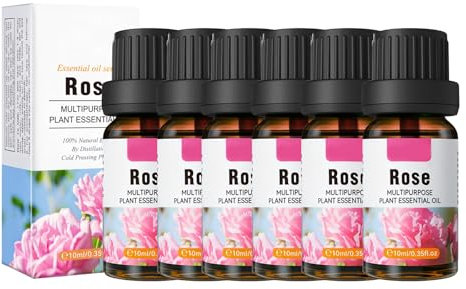 Rose Essential Oil, Organic Rose Oil 100% Pure & Natural, Cold Pressed, Veganm for Face, Skin, Body, Hair, Hands for Skin Brightening, Anti-Aging, Anti-Wrinkle & Hydrating, 60 ml