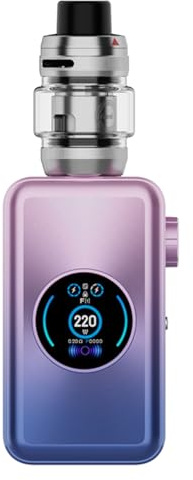 Vaporesso GEN MAX Kit | 220W Vaporesso GEN MAX Mod -Vape DL - 6ml Auto-Open Top iTank T Clearomizer Fit GTI Mesh Coil (Gti 0.2Ω/ 0.4Ω) E Cigarette Vaporizer No Nicotine No Liquid (Viola sfumato)