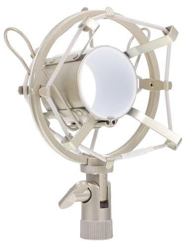 VICASKY 1pc Microphone Shock Mount Desktop Mic Stand Mic Mount Anti- Vibration Mount Microphone Stand Adjustable Universal Microphone Stand Desk Mic Stand Microphone Bracket White Metal