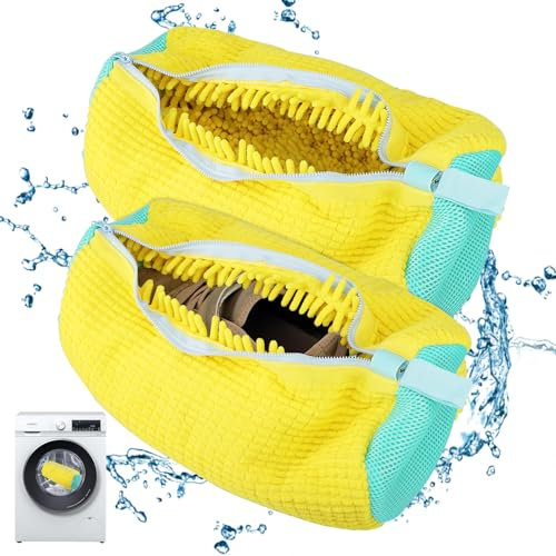 Hisdricus 2 Pezzi Sacchetti Lavare Scarpe, 39x19cm, Riutilizzabili Cerniera