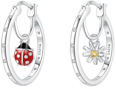 Cycuff 925 Sterling Silver Hoop Earrings Colorful Cubic Zirconia Jewelry Drop Earrings for Women Set Earring Presents for Her