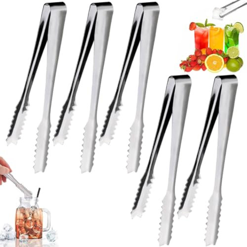WUSJCOF 5 Pezzi Set Accessori per Candy Bar, Pinza per Zucchero, Pinza da Cucina, Pinza per Ghiaccio, Pinza per Servire, Pinza per Dolci, per Feste, Buffet, Grill, Picnic (12.5 cm)