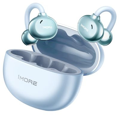 1MORE S20 Auriculares Inalámbricos, Casco Abiertos, Auriculares Clip-On Open-Ear, Ajuste Cómodo, Audio Hi-Res, Llamadas Claras con ENC 4-Mic, Bluetooth 5.4, IPX5 Impermeable, 30H (Azul)