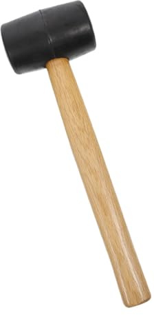 HOMSFOU Rubber Head Mallet with Wood Handle Non-Slip Rubber Hammer for Tile Installation Carpentry 500g Hand Tool for Home Improvement