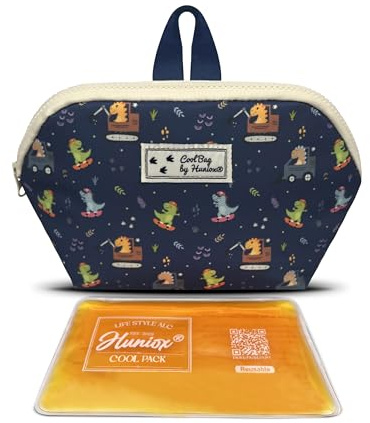 Huniox® Cool Bag - Portamerenda Bambino Scuola - Borsa Termica Porta Pranzo Bambini - Borsa Termica Bambini Scuola - Borsa Porta Pranzo Bambini - Porta Merende Bambino (Finny, Snack)