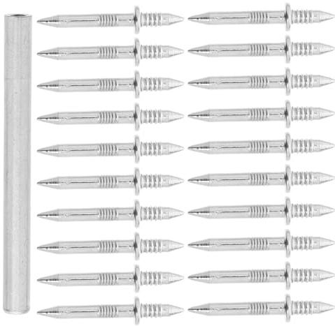 WOONEKY Clavos de Doble Cabeza Invisibles para Zócalos Juego de 101 Piezas con Manguito Específico sin Marcas al Extraer Aptos para Madera y Hormigón Instalación Rápida y Segura