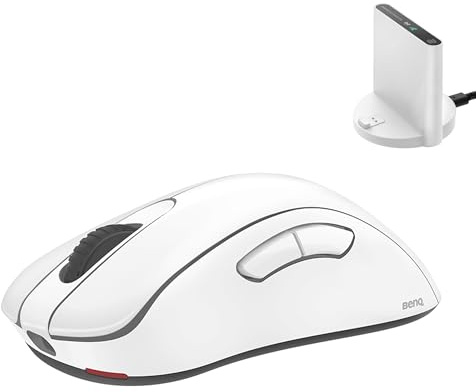 BenQ ZOWIE EC2-DW 4K Wireless Mouse for Esports White Edition, ​Sports Science, 4K Enhanced Receiver, 61g, Ergonomic Design, Driverless, 3950 sensor, 4K Polling Rate