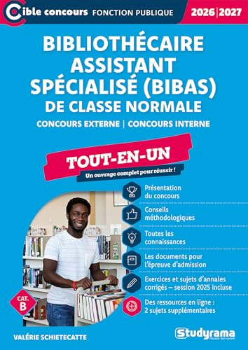 Bibliothécaire assistant spécialisé (BIBAS) de classe normale – Tout-en-un (Catégorie B – Concours 2026-2027): Concours externe ― Concours interne