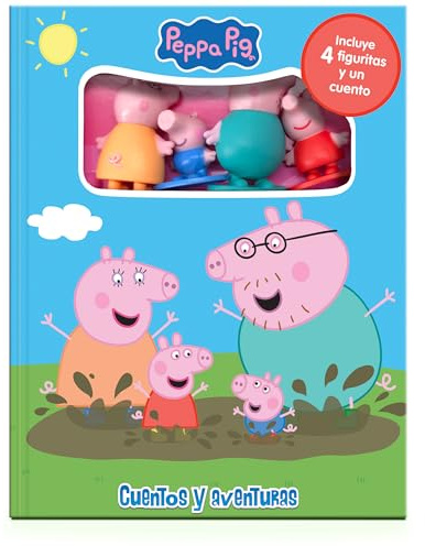 Peppa Pig Cuentos y aventuras - Libros de actividades para niños, cuento de 10 páginas y 4 figuras