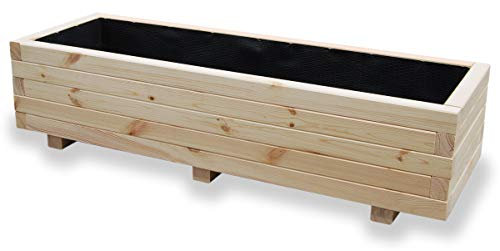 Alfalux Blumenkasten Pflanzkasten Aus Holz Pflanzkübel Balkonkasten Pflanzgefäß Garten Balkon Terrasse 120KAN4030 120 x 40 x 30H cm