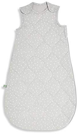 The Little Green Sheep Gigoteuse bébé 6-18 mois, sac de couchage en lin imprimé, 1 Tog pour l'été, gris colombe avec imprimé riz blanc