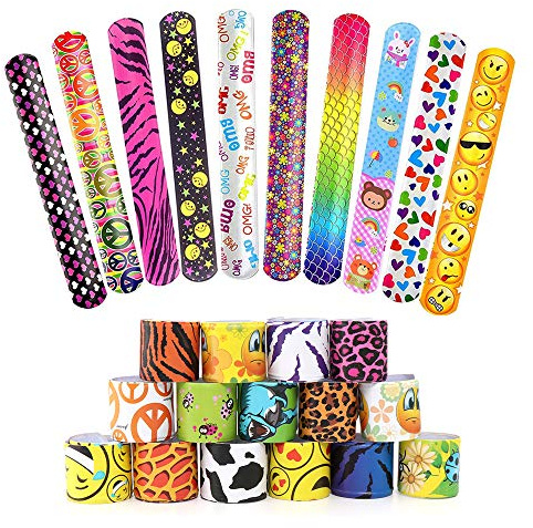 YiliYa 25 Pezzi Schiaffo Braccialetti Slap per Bambini Braccialetti Slap Ragazzi e Ragazze Birthday Party Supplies Favors Toys, bomboniere per Bambini